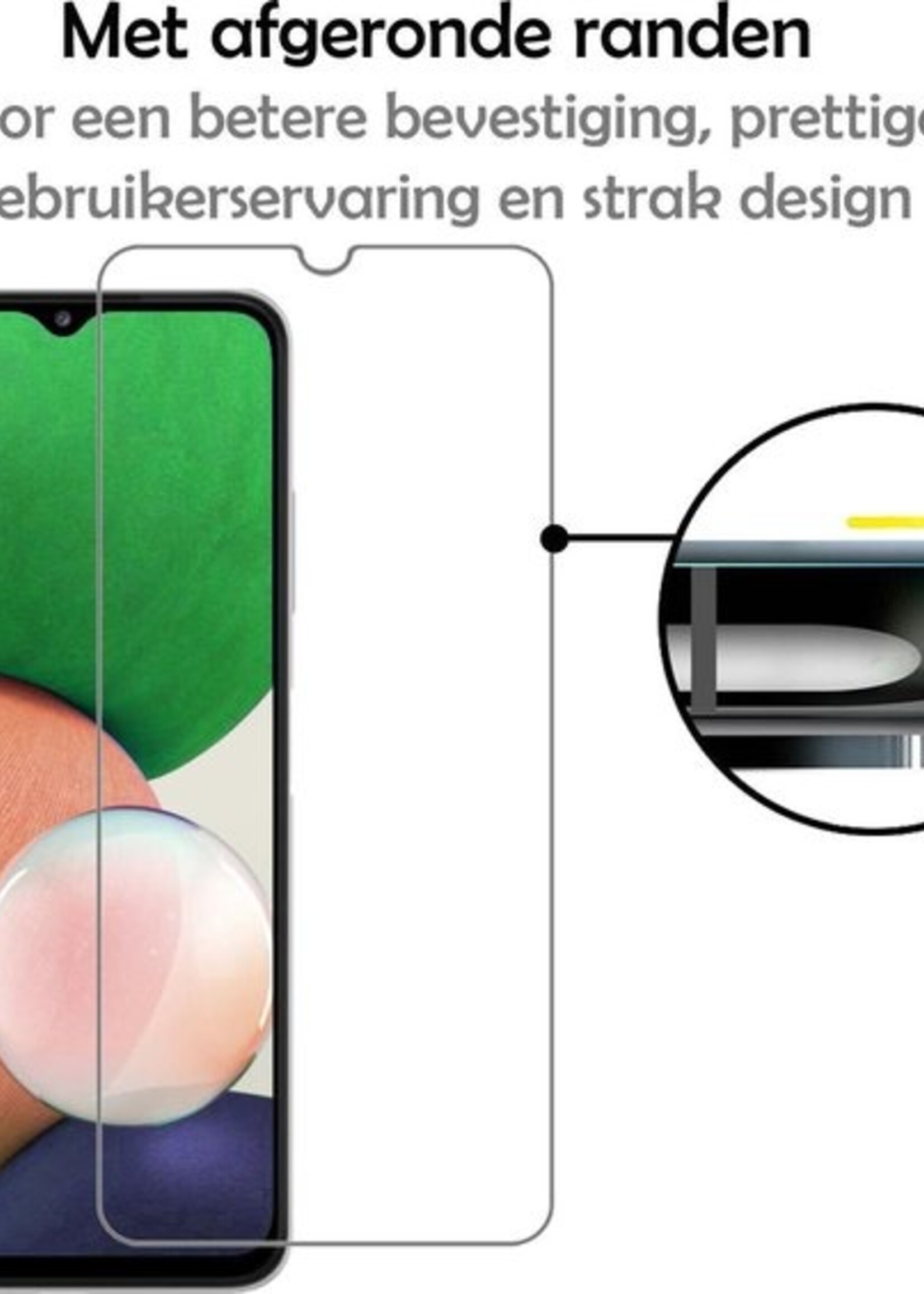 LUQ Hoesje Geschikt voor Samsung A22 5G Hoesje Siliconen Case Met Screenprotector - Hoes Geschikt voor Samsung Galaxy A22 5G Hoes Siliconen - Geel