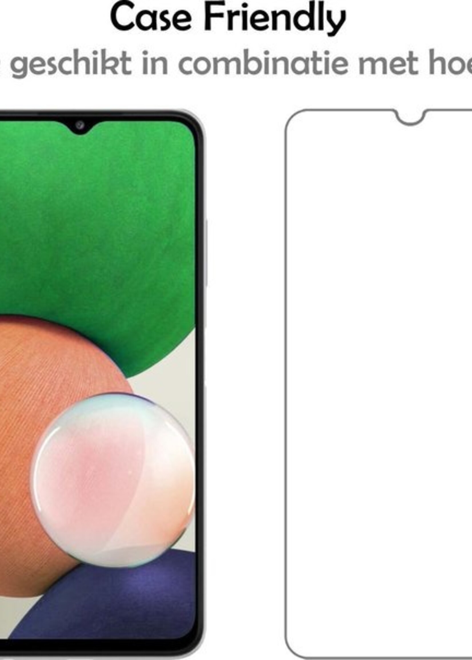 LUQ Hoesje Geschikt voor Samsung A22 5G Hoesje Siliconen Case Met 2x Screenprotector - Hoes Geschikt voor Samsung Galaxy A22 5G Hoes Siliconen - Donkerblauw