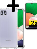 LUQ LUQ Samsung Galaxy A22 5G hoesje shock proof + 2x screenprotector