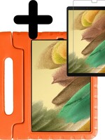 LUQ LUQ Samsung Galaxy Tab A7 Lite (2021) Kinderhoes met screenprotector - Oranje