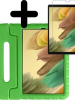 LUQ LUQ Samsung Galaxy Tab A7 Lite (2021) Kinderhoes met screenprotector - Groen