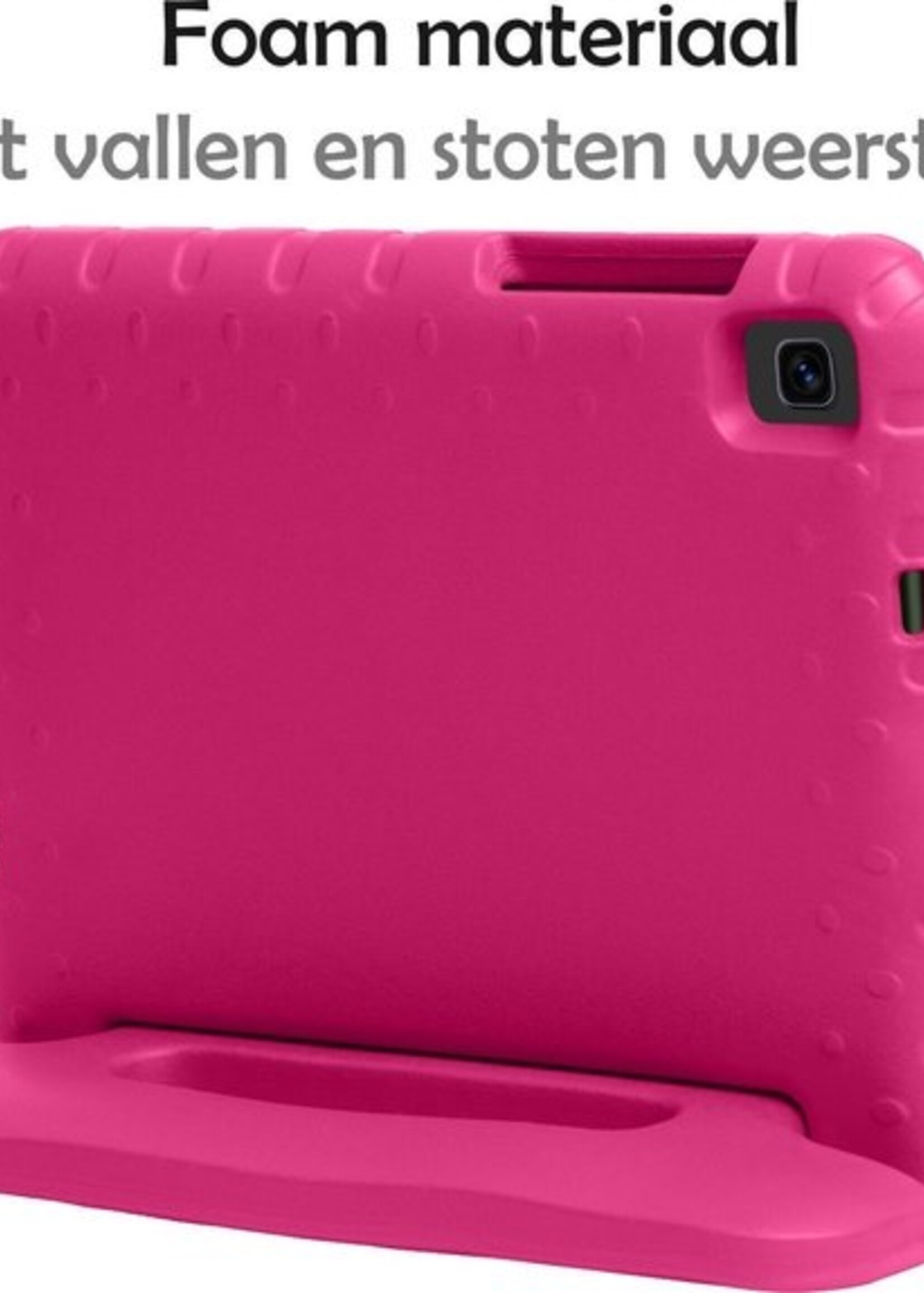 LUQ Hoes Geschikt voor Samsung Galaxy Tab A7 Lite Hoes Kinder Hoesje Kids Case Kinderhoes Shockproof Met Screenprotector - Hoesje Geschikt voor Samsung Tab A7 Lite Hoesje Kidscase - Roze