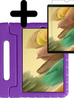 LUQ LUQ Samsung Galaxy Tab A7 Lite (2021) Kinderhoes met screenprotector - Paars