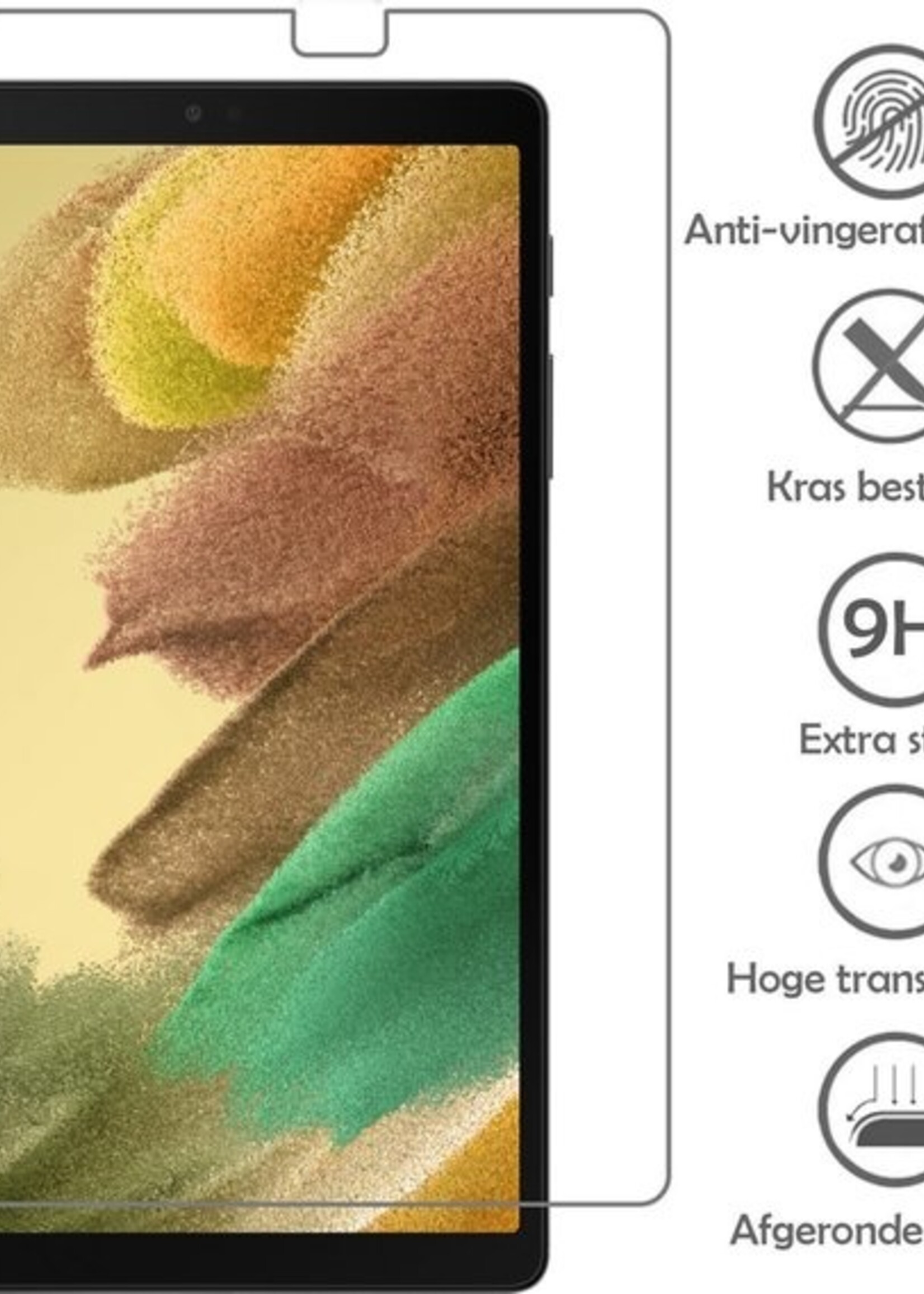 LUQ Hoes Geschikt voor Samsung Galaxy Tab A7 Lite Hoes Kinder Hoesje Kids Case Kinderhoes Shockproof Met Screenprotector - Hoesje Geschikt voor Samsung Tab A7 Lite Hoesje Kidscase - Zwart