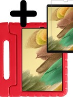 LUQ LUQ Samsung Galaxy Tab A7 Lite (2021) Kinderhoes met screenprotector - Rood