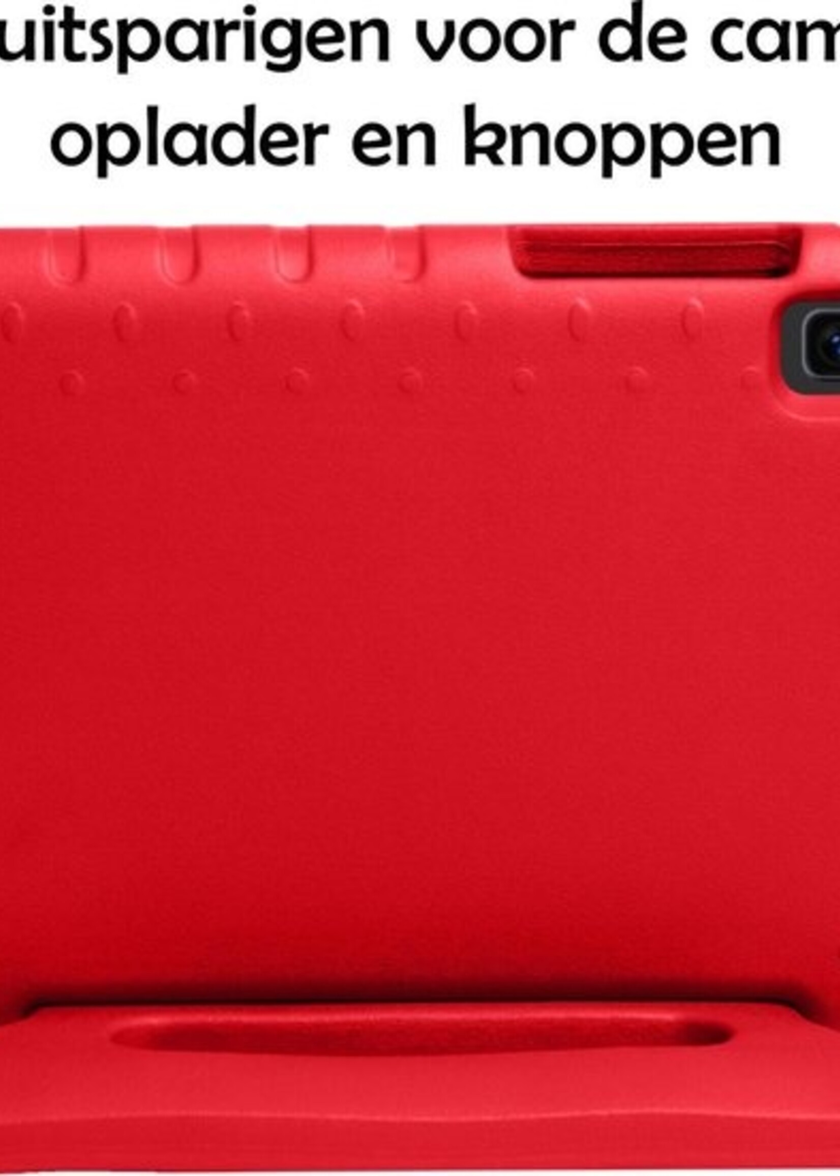 LUQ Hoes Geschikt voor Samsung Galaxy Tab A7 Lite Hoes Kinder Hoesje Kids Case Kinderhoes Shockproof Met Screenprotector - Hoesje Geschikt voor Samsung Tab A7 Lite Hoesje Kidscase - Rood
