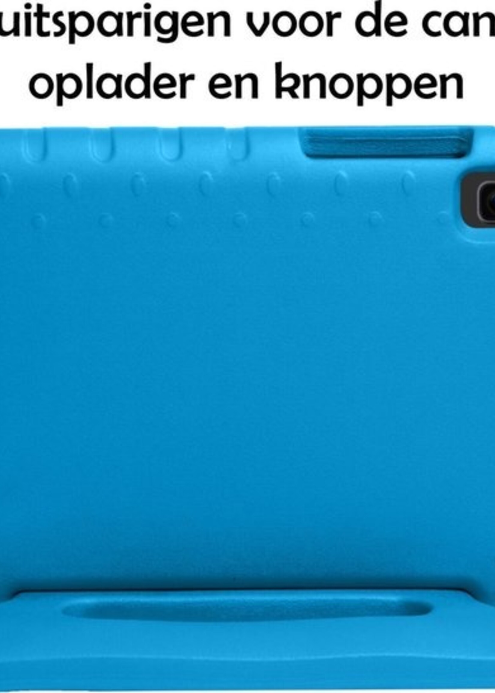 LUQ Hoes Geschikt voor Samsung Galaxy Tab A7 Lite Hoes Kinder Hoesje Kids Case Kinderhoes Shockproof Met Screenprotector - Hoesje Geschikt voor Samsung Tab A7 Lite Hoesje Kidscase - Blauw