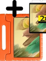 LUQ LUQ Samsung Galaxy Tab A7 Lite (2021) Kinderhoes met 2x screenprotector - Oranje