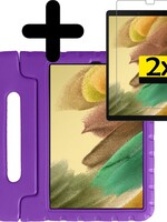 LUQ LUQ Samsung Galaxy Tab A7 Lite (2021) Kinderhoes met 2x screenprotector - Paars