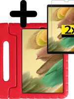 LUQ LUQ Samsung Galaxy Tab A7 Lite (2021) Kinderhoes met 2x screenprotector - Rood