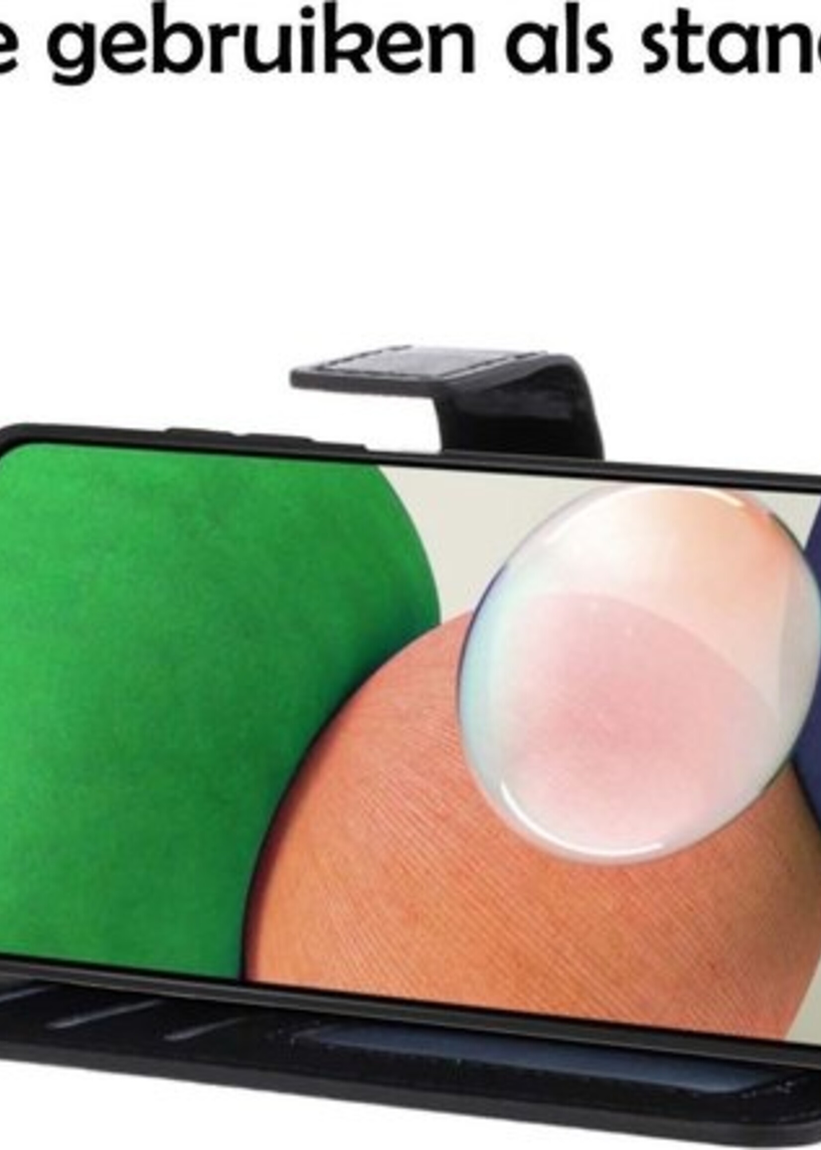 LUQ Hoesje Geschikt voor Samsung A22 4G Hoesje Book Case Hoes Wallet Cover Met 2x Screenprotector - Hoes Geschikt voor Samsung Galaxy A22 4G Hoesje Bookcase Hoes - Zwart