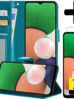LUQ LUQ Samsung Galaxy A22 4G Hoesje Bookcase Turquoise Met 2x Screenprotector