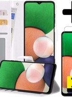 LUQ LUQ Samsung Galaxy A22 4G Hoesje Bookcase Wit Met 2x Screenprotector