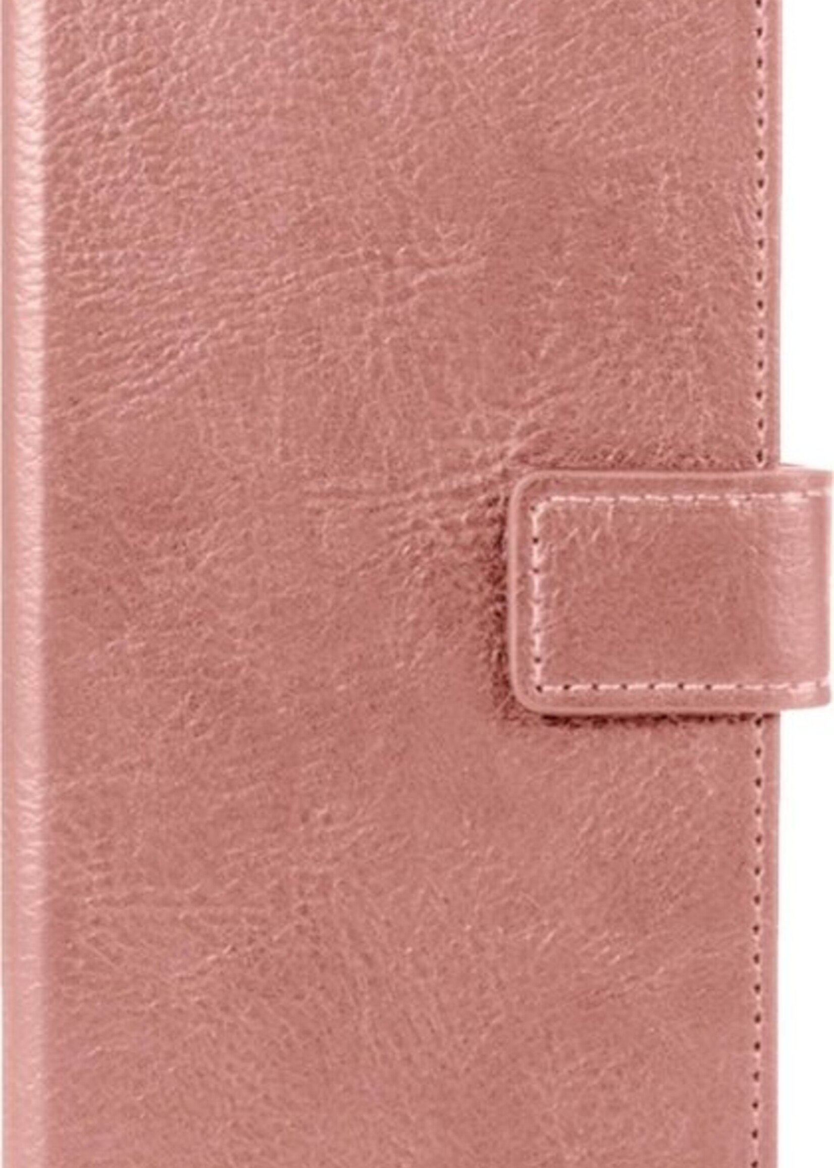 LUQ Hoesje Geschikt voor Samsung A22 4G Hoesje Book Case Hoes Wallet Cover Met 2x Screenprotector - Hoes Geschikt voor Samsung Galaxy A22 4G Hoesje Bookcase Hoes - Rosé goud