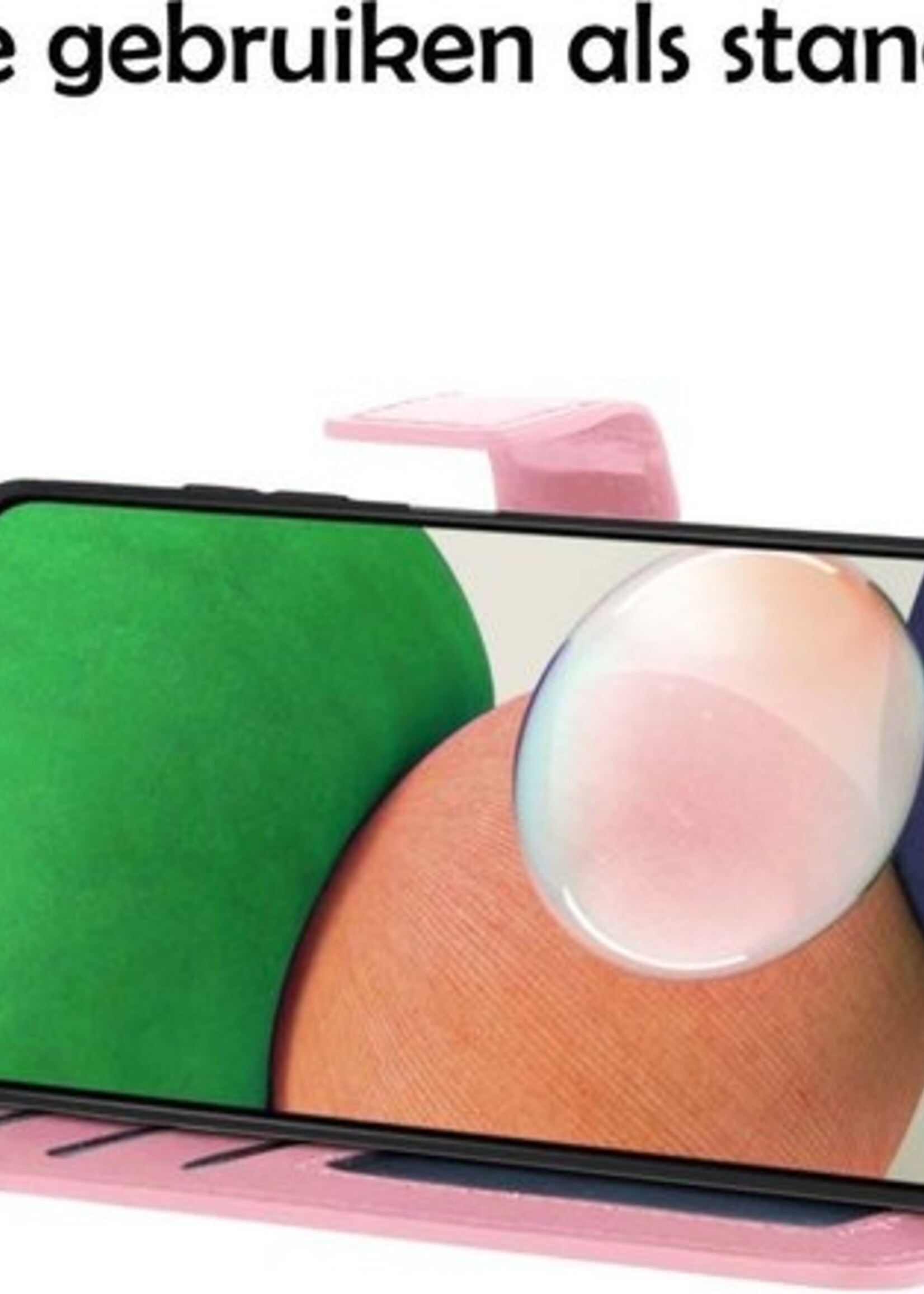 LUQ Hoesje Geschikt voor Samsung A22 4G Hoesje Book Case Hoes Wallet Cover - Hoes Geschikt voor Samsung Galaxy A22 4G Hoesje Bookcase Hoes - Lichtroze