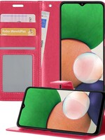 LUQ LUQ Samsung Galaxy A22 4G Hoesje Bookcase - Donkerroze