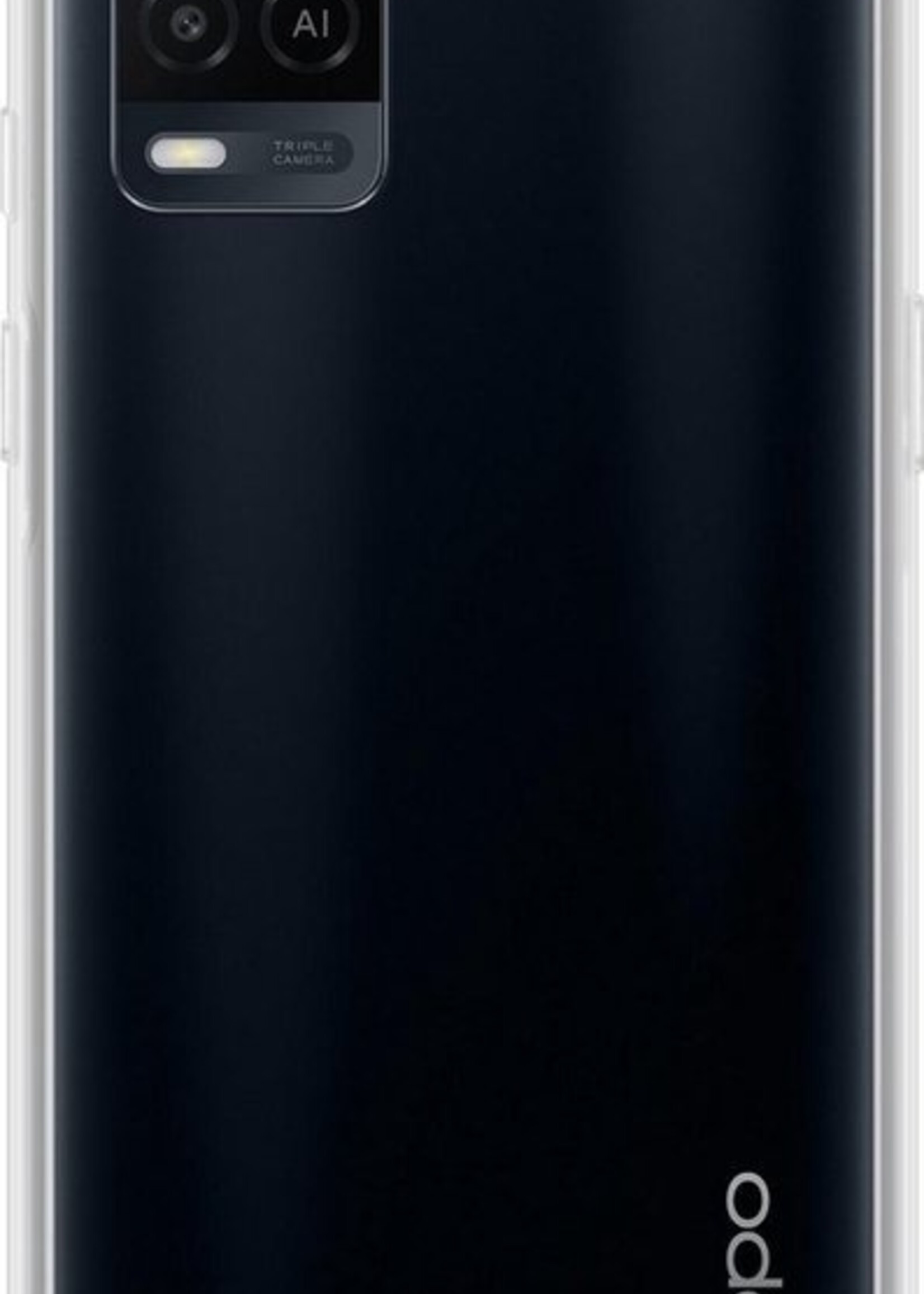 LUQ Hoesje Geschikt voor OPPO A54 Hoesje Siliconen Case Met Screenprotector - Hoes Geschikt voor OPPO A54 Hoes Siliconen - Transparant