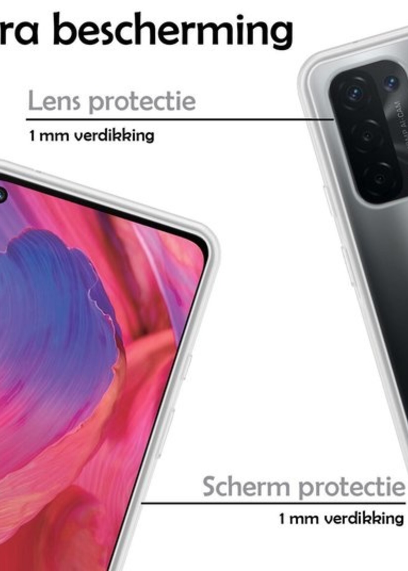 LUQ Hoesje Geschikt voor OPPO A54 5G Hoesje Siliconen Case Met 2x Screenprotector - Hoes Geschikt voor OPPO A54 5G Hoes Siliconen - Transparant