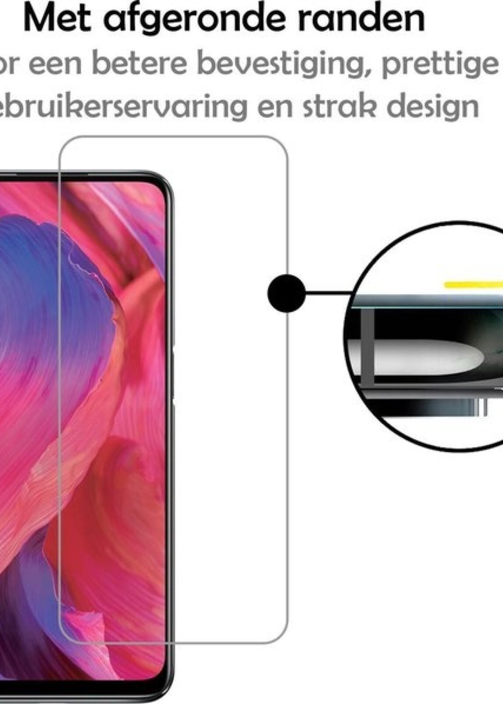 LUQ Hoesje Geschikt voor OPPO A54 Hoesje Shockproof Case Siliconen Met Screenprotector - Hoes Geschikt voor OPPO A54 Hoes Cover Siliconen - Transparant