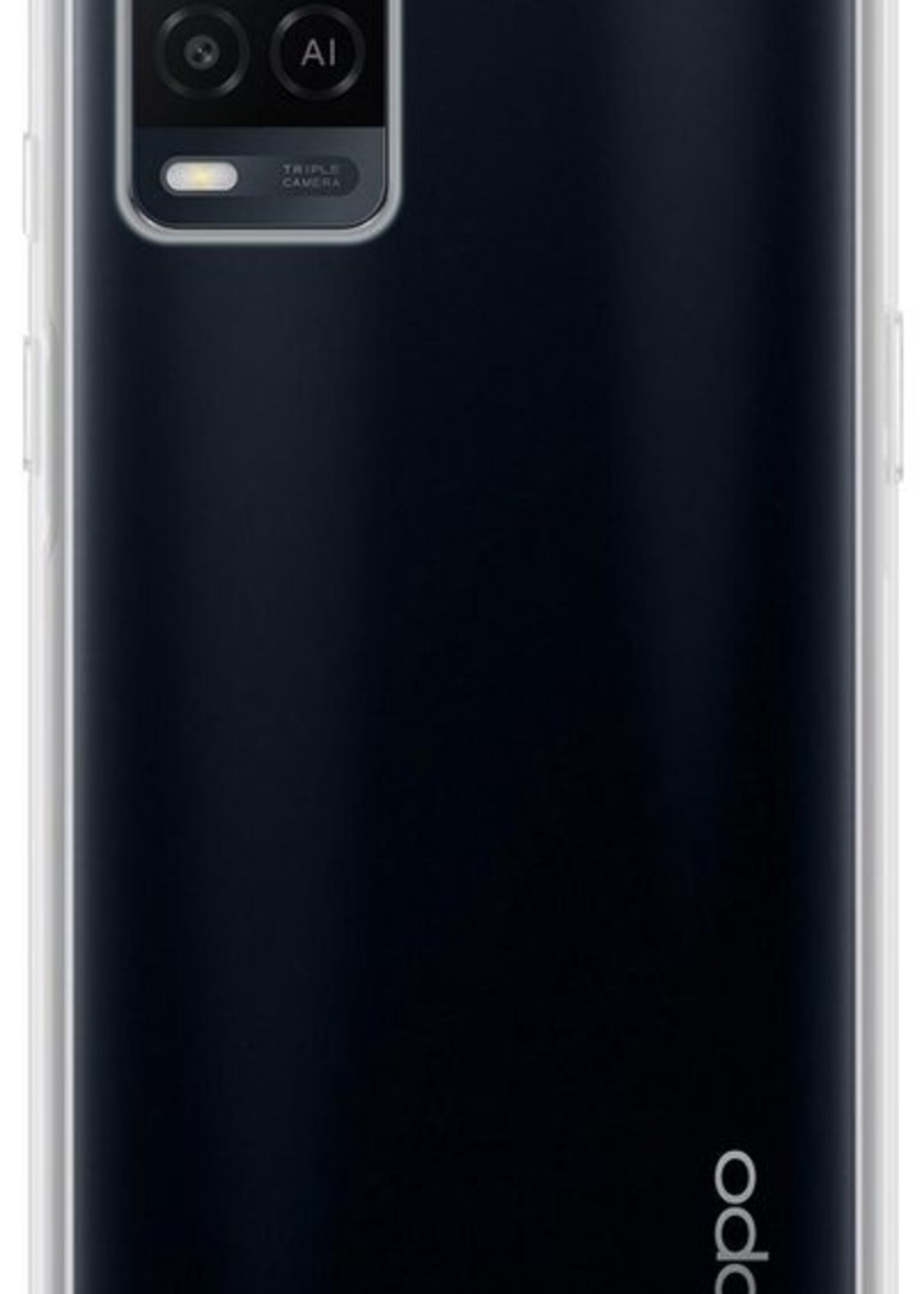 LUQ Hoesje Geschikt voor OPPO A54 Hoesje Shockproof Case Siliconen Met Screenprotector - Hoes Geschikt voor OPPO A54 Hoes Cover Siliconen - Transparant