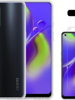 LUQ LUQ Oppo A74 4G hoesje siliconen transparant + screenprotector