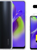 LUQ LUQ Oppo A74 4G hoesje siliconen transparant + 2x screenprotector