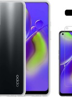 LUQ LUQ Oppo A74 5G hoesje siliconen transparant + screenprotector