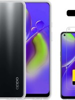 LUQ LUQ Oppo A74 5G hoesje siliconen transparant + 2x screenprotector