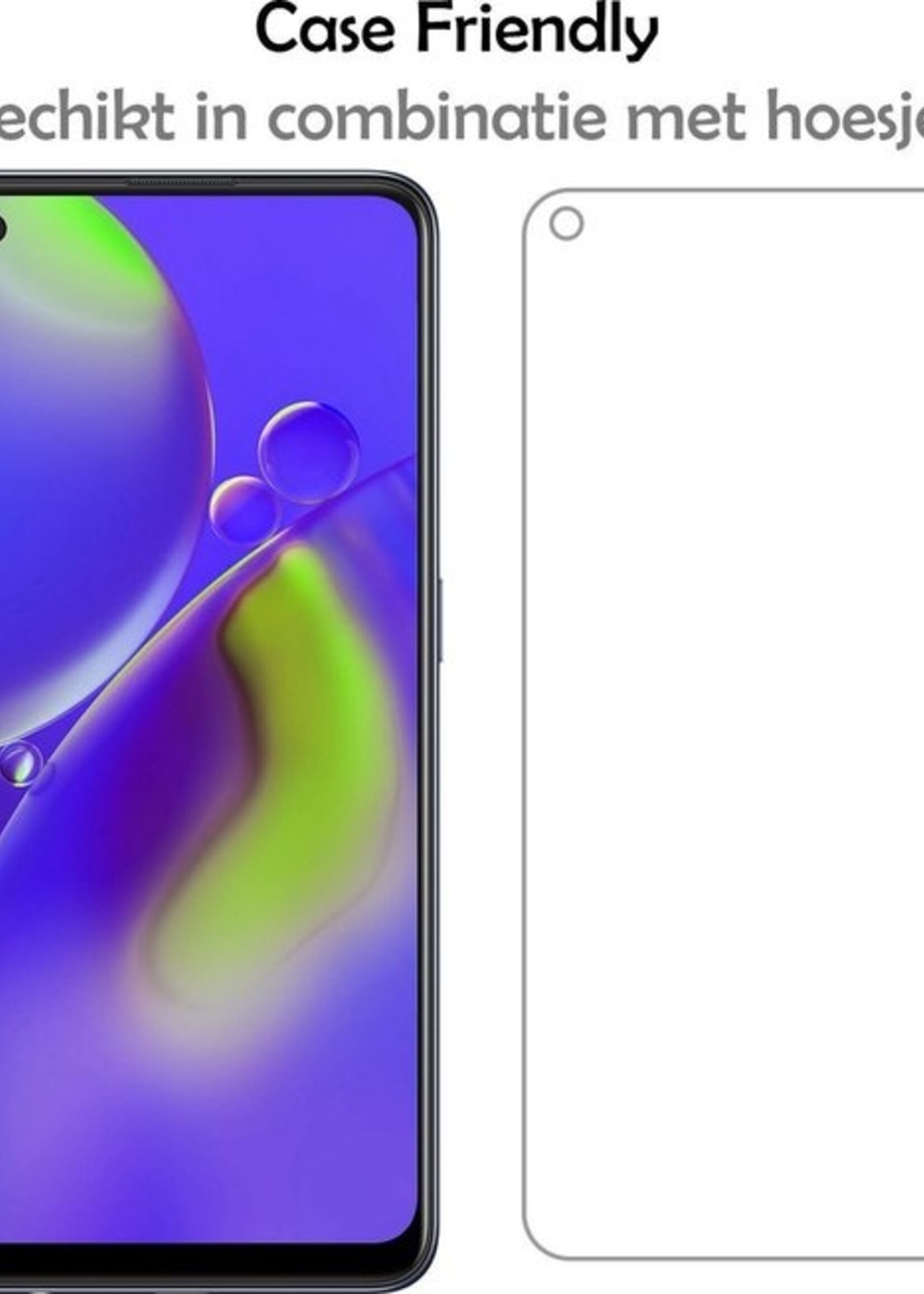 LUQ Hoesje Geschikt voor OPPO A74 4G Hoesje Shockproof Case Siliconen Met Screenprotector - Hoes Geschikt voor OPPO A74 4G Hoes Cover Siliconen - Transparant