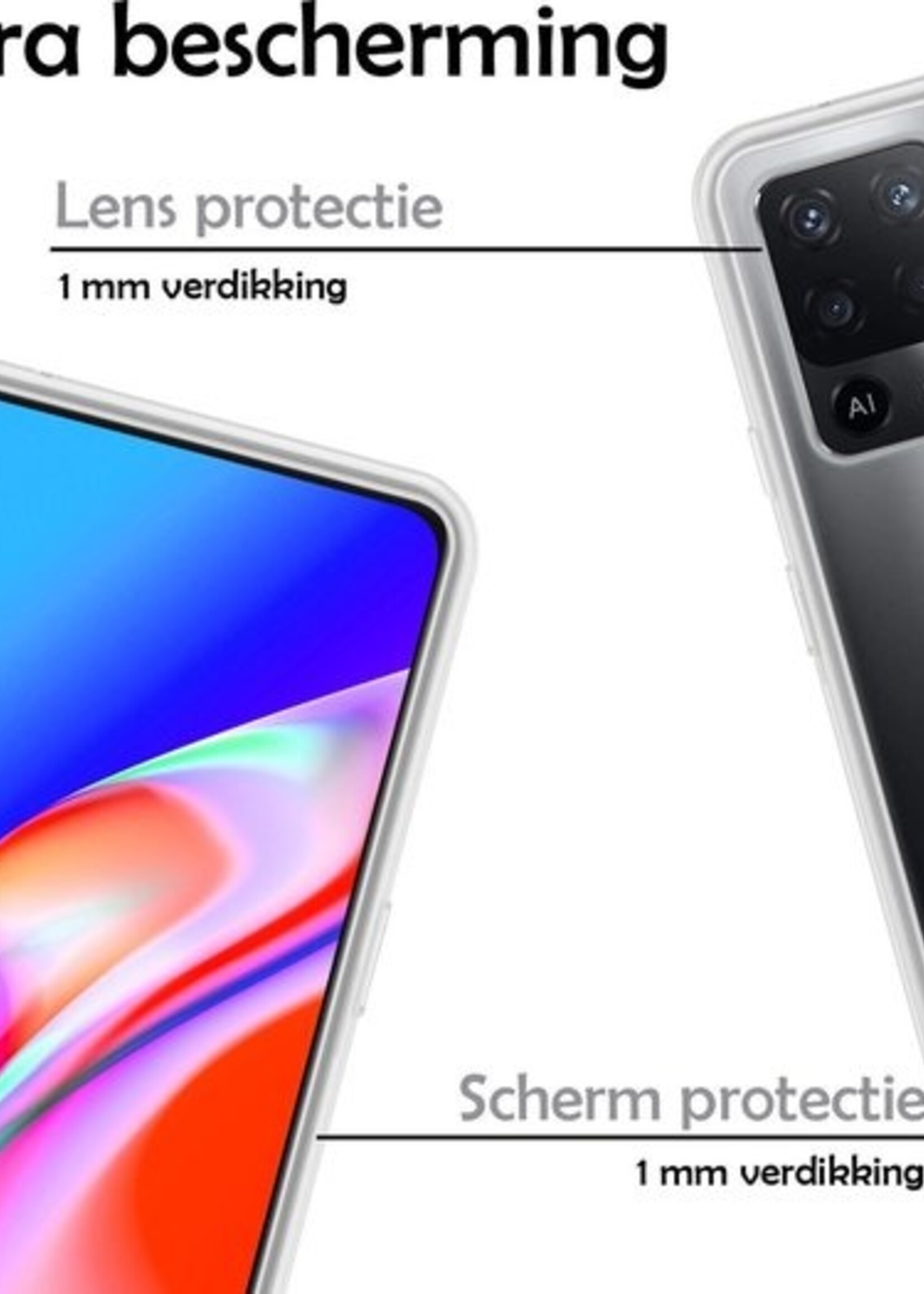 LUQ Hoesje Geschikt voor OPPO A94 Hoesje Siliconen Case Met Screenprotector - Hoes Geschikt voor OPPO A94 Hoes Siliconen - Transparant