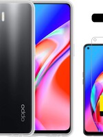 LUQ LUQ Oppo A94 4G hoesje siliconen transparant + 2x screenprotector