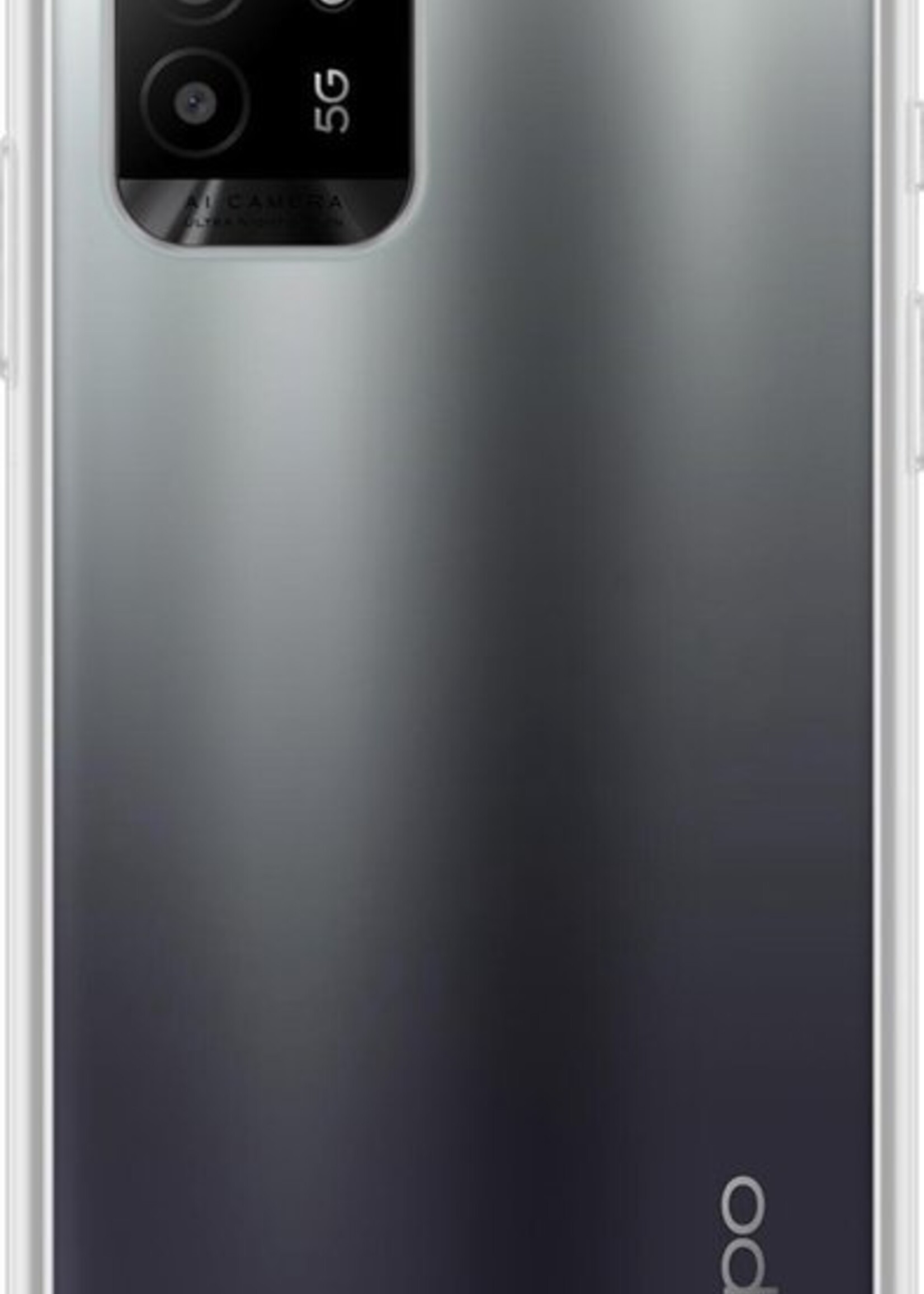 LUQ Hoesje Geschikt voor OPPO A94 5G Hoesje Siliconen Case Met Screenprotector - Hoes Geschikt voor OPPO A94 5G Hoes Siliconen - Transparant