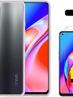 LUQ LUQ Oppo A94 5G hoesje siliconen transparant + 2x screenprotector