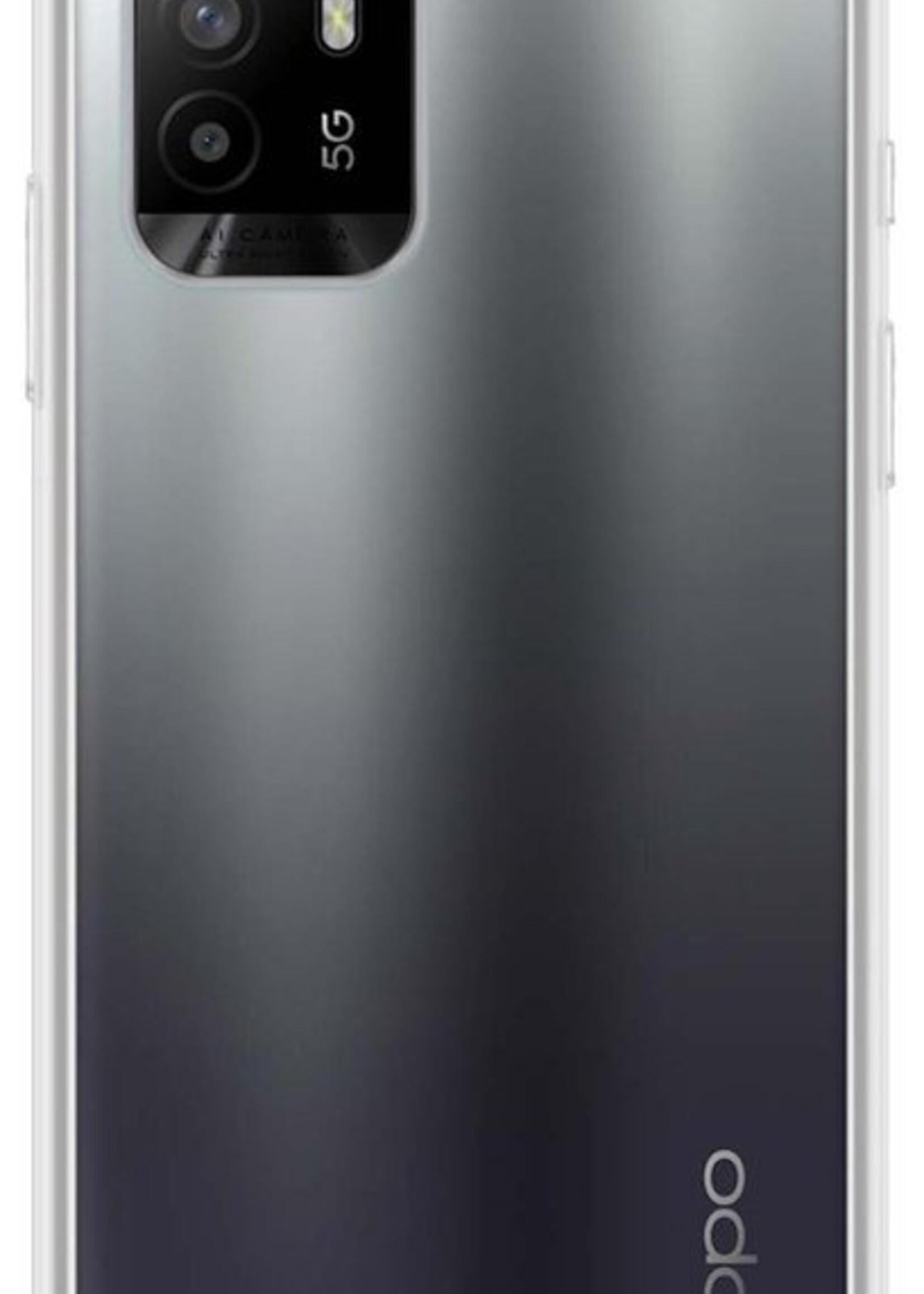 LUQ Hoesje Geschikt voor OPPO A94 5G Hoesje Shockproof Case Siliconen Met Screenprotector - Hoes Geschikt voor OPPO A94 5G Hoes Cover Siliconen - Transparant