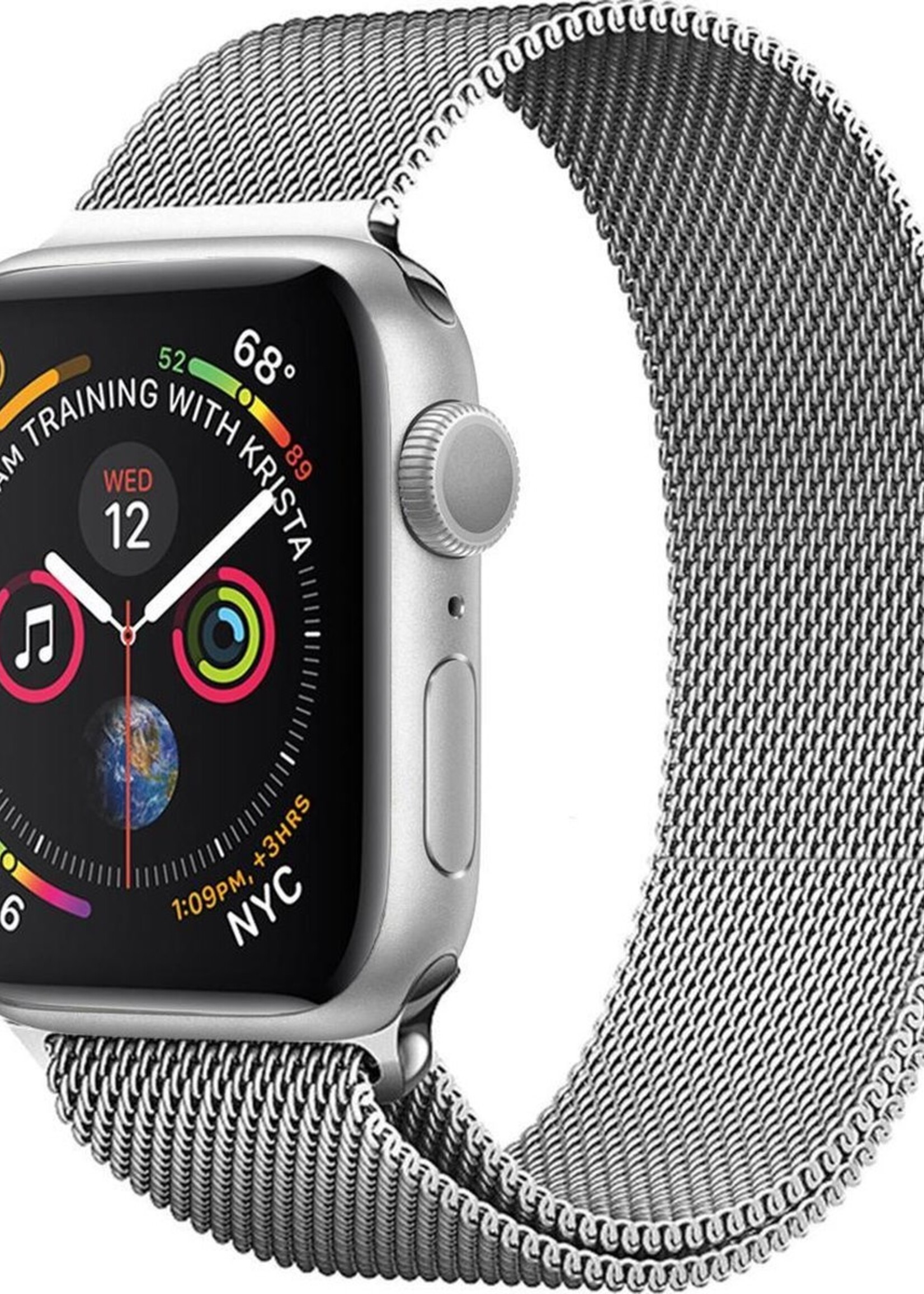 LUQ Bandje Geschikt voor Apple Watch 38/40/41 mm Bandje Milanees - Horlogebandje Geschikt voor Apple Watch 1-8 / SE (38/40/41 mm) Milanese Horlogeband Met Magneetsluiting - Zilver