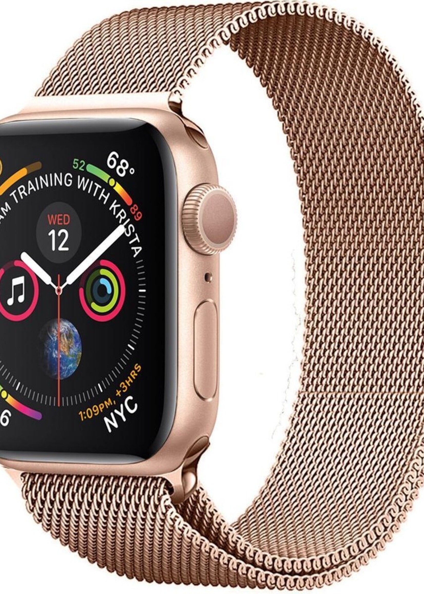 LUQ Bandje Geschikt voor Apple Watch 38/40/41 mm Bandje Milanees - Horlogebandje Geschikt voor Apple Watch 1-8 / SE (38/40/41 mm) Milanese Horlogeband Met Magneetsluiting - Rose Goud
