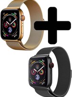 LUQ LUQ Apple Watch Bandje Milanees (38/40 mm) - Zwart & Goud