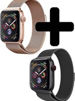 LUQ LUQ Apple Watch Bandje Milanees (38/40 mm) - Zwart & Rose Goud
