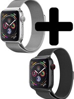 LUQ LUQ Apple Watch Bandje Milanees (40/42 mm) - Zwart & Zilver