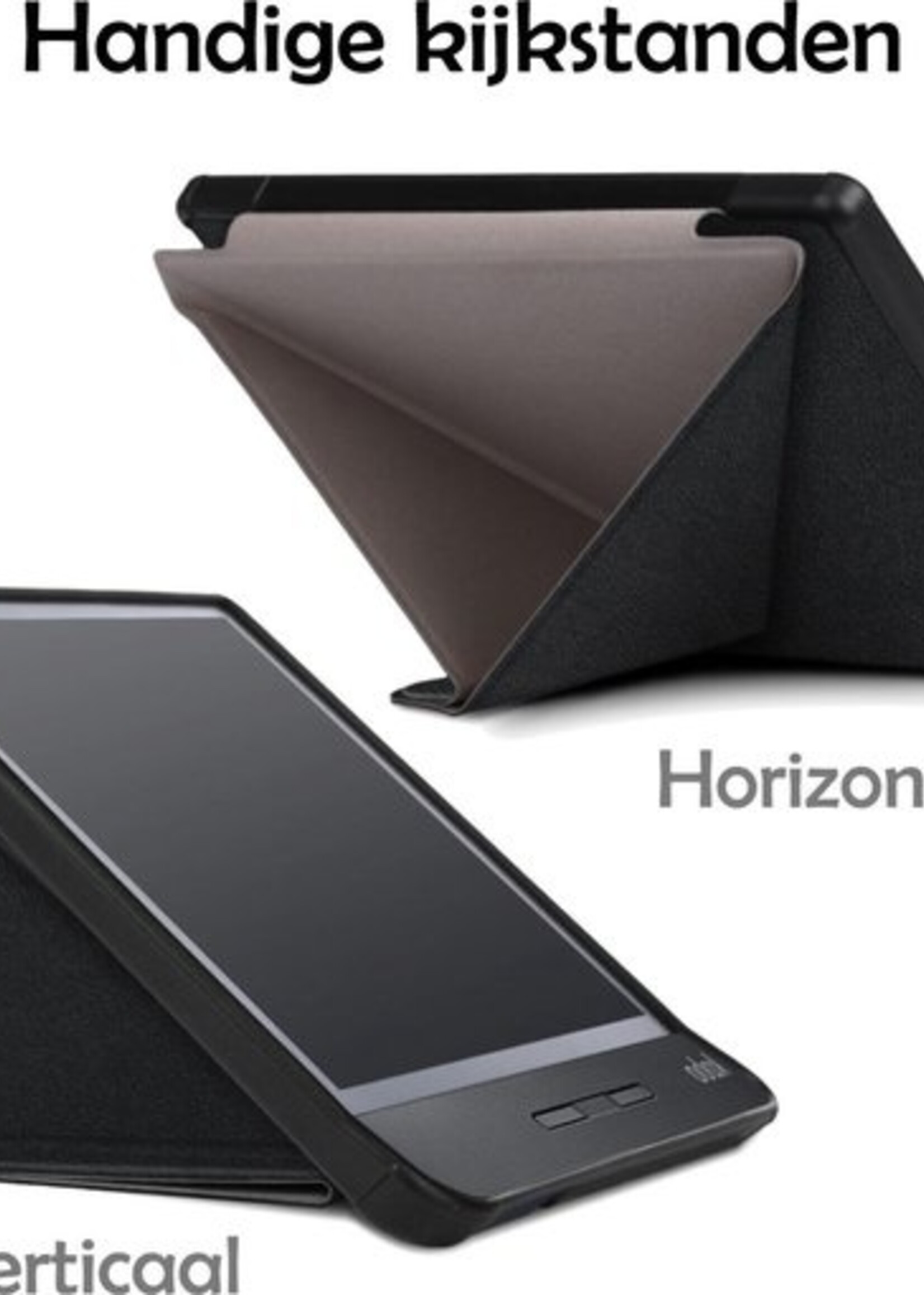 LUQ Hoesje Geschikt voor Kobo Libra H2O Hoes Bescherm Hoesje Case Luxe Sleep Cover - Zwart