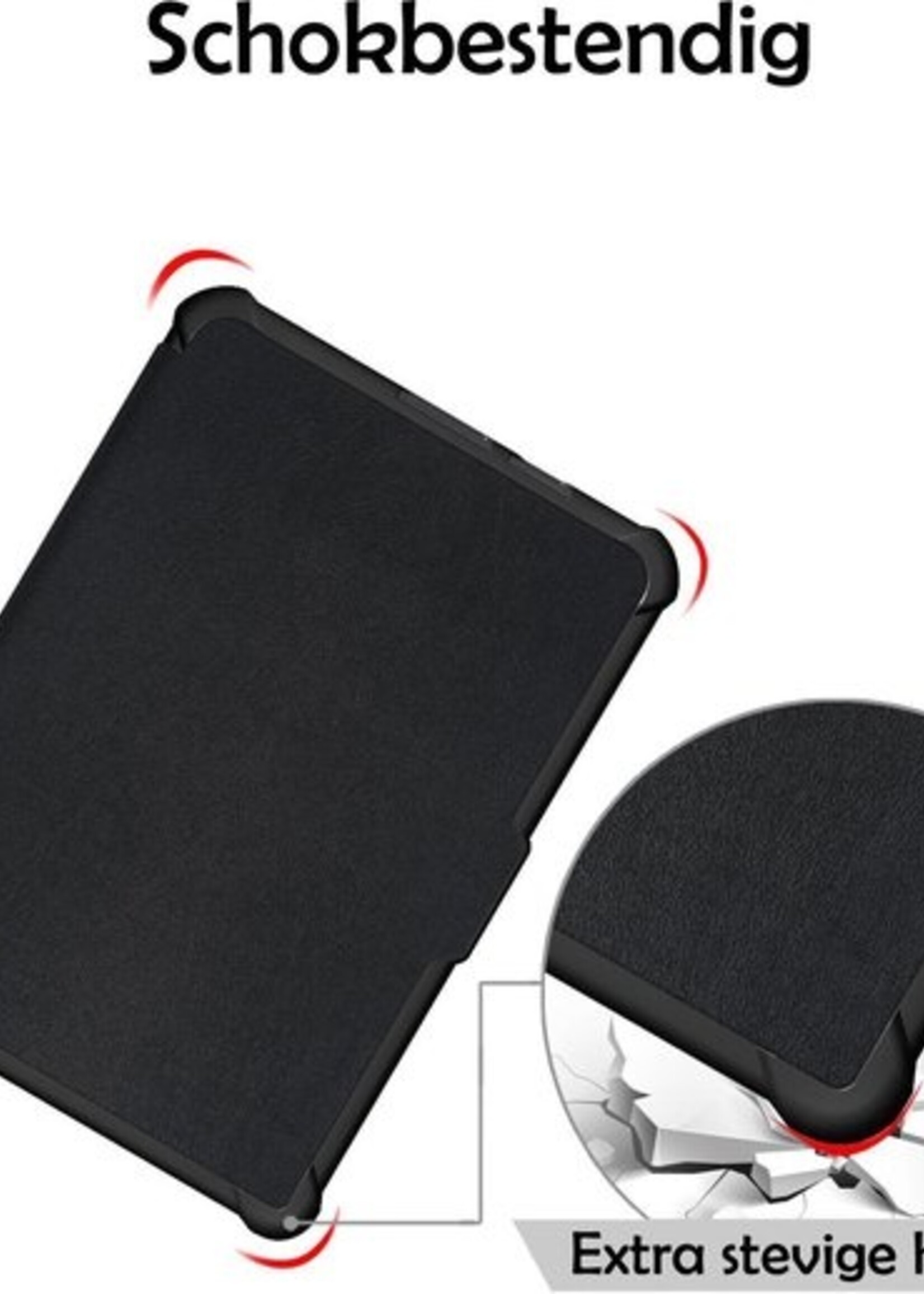 LUQ Hoesje Geschikt voor Kobo Libra H2O Hoes Bescherm Hoesje Case Luxe Sleep Cover - Zwart