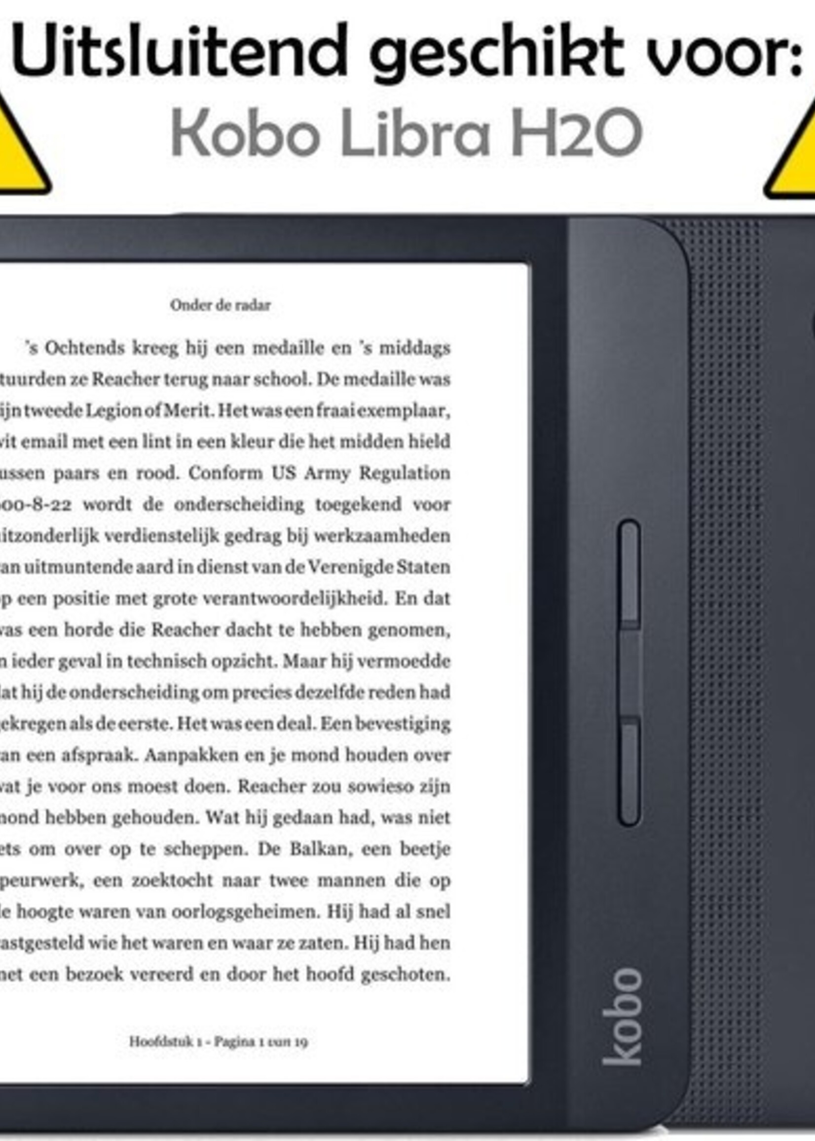 LUQ Hoesje Geschikt voor Kobo Libra H2O Hoes Bescherm Hoesje Case Luxe Sleep Cover - Donkerblauw