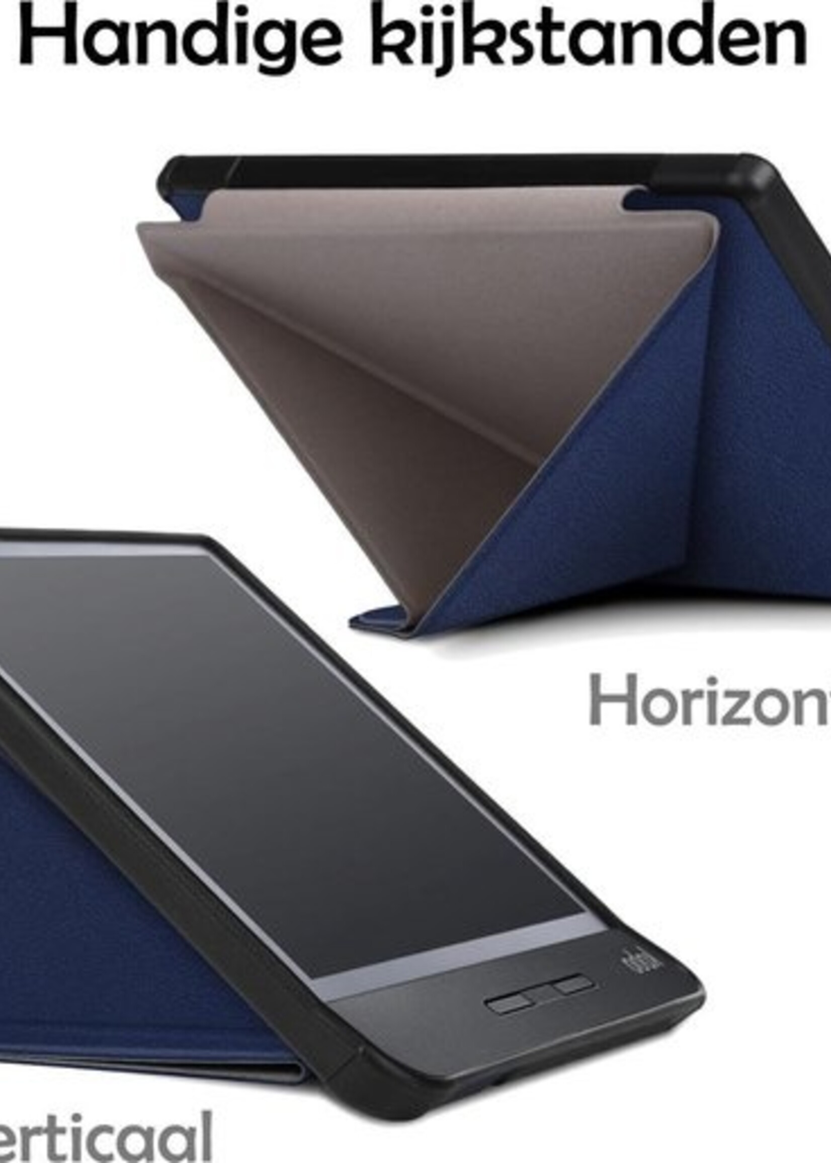 LUQ Hoesje Geschikt voor Kobo Libra H2O Hoes Bescherm Hoesje Case Luxe Sleep Cover - Donkerblauw