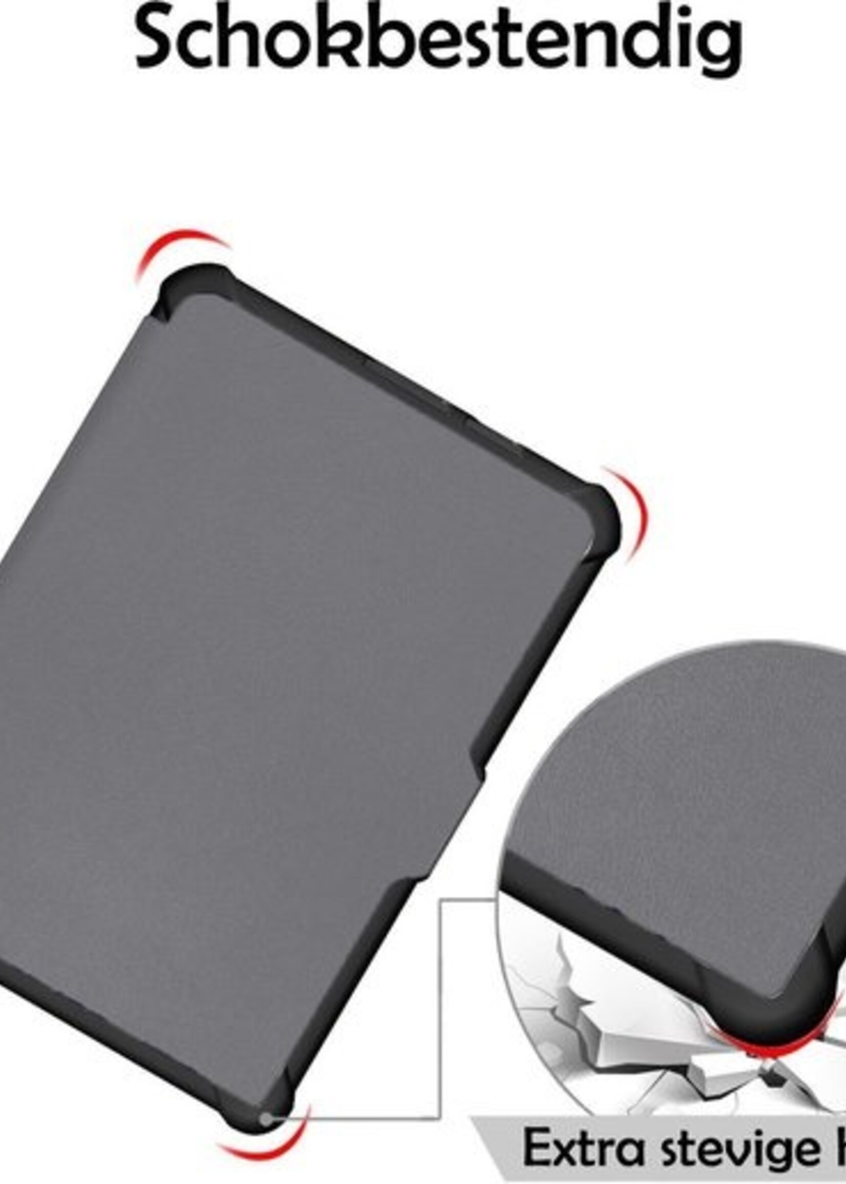 LUQ Hoesje Geschikt voor Kobo Libra H2O Hoes Bescherm Hoesje Case Luxe Sleep Cover - Grijs