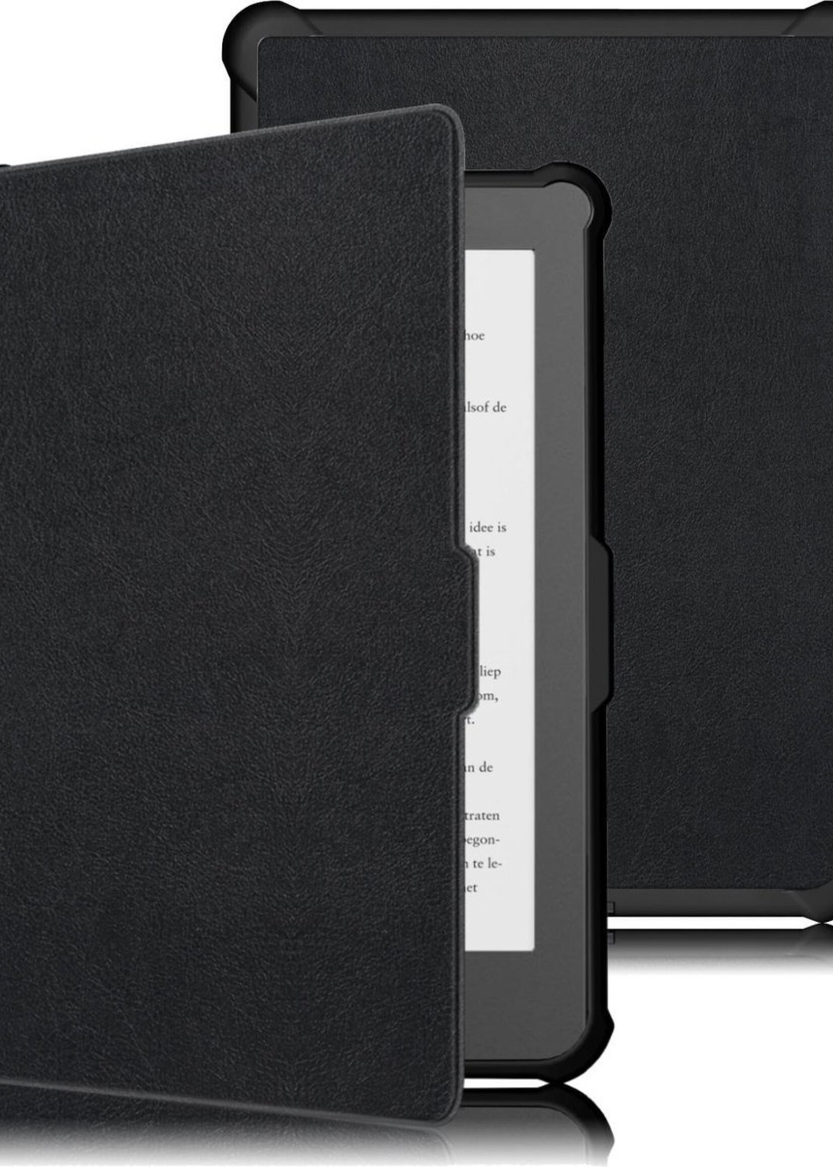 LUQ Hoesje Geschikt voor Kobo Clara HD Hoes Bescherm Hoesje Case Luxe Sleep Cover - Zwart