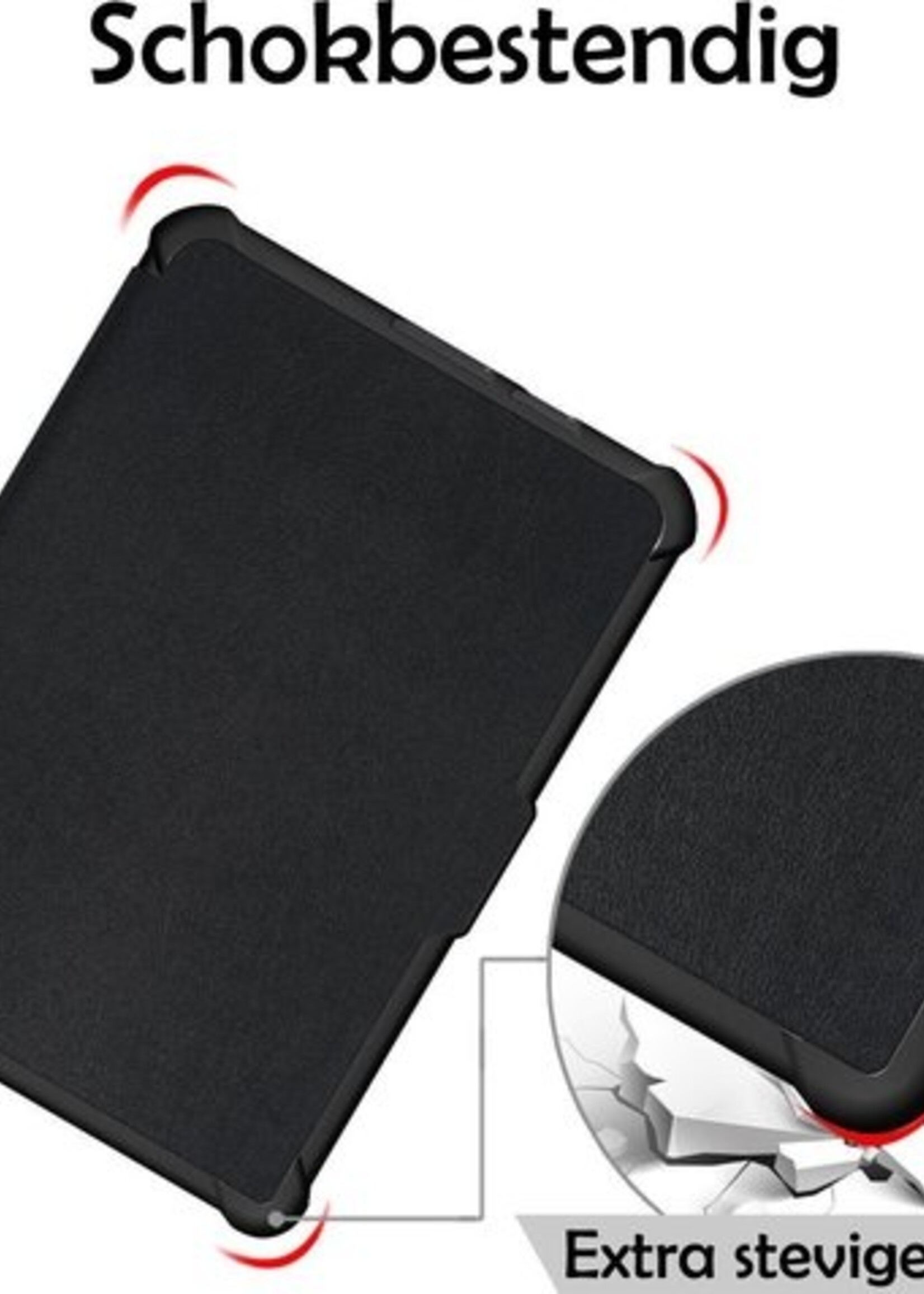 LUQ Hoesje Geschikt voor Kobo Clara HD Hoes Bescherm Hoesje Case Luxe Sleep Cover - Zwart