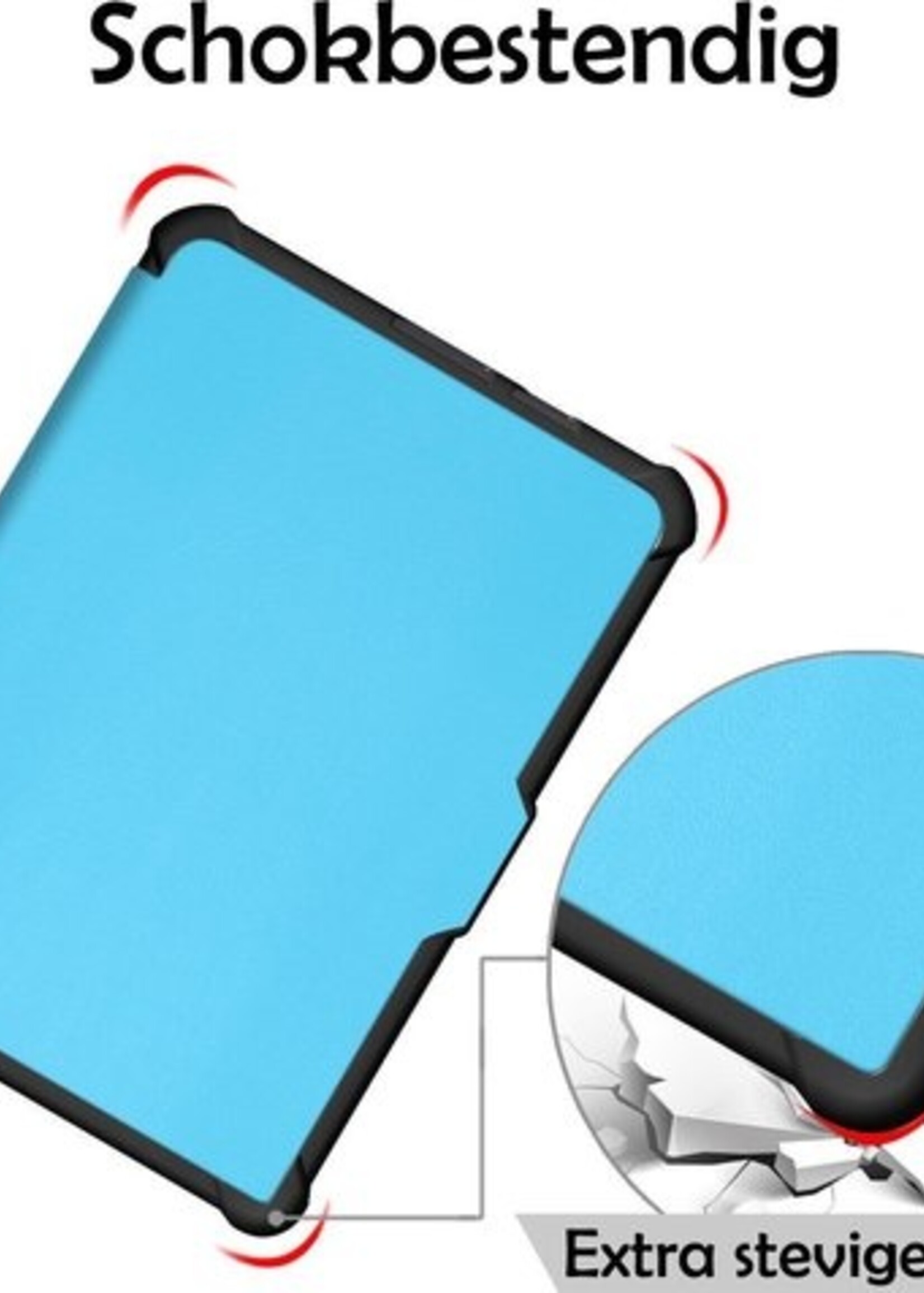 LUQ Hoesje Geschikt voor Kobo Clara HD Hoes Bescherm Hoesje Case Luxe Sleep Cover - Lichtblauw