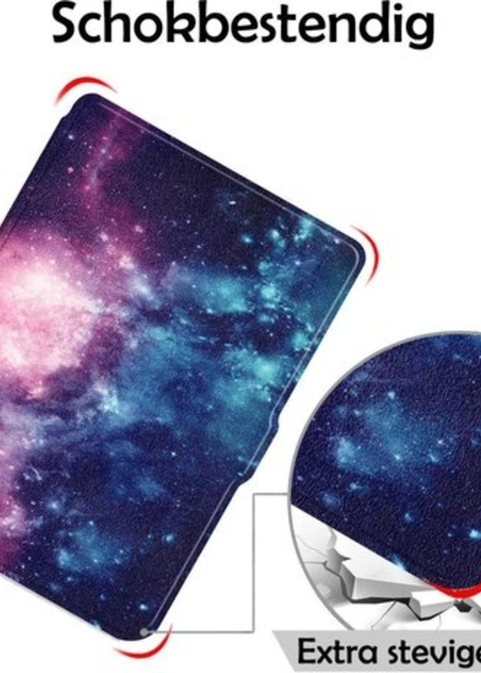 LUQ Hoesje Geschikt voor Kobo Clara HD Hoes Bescherm Hoesje Case Luxe Sleep Cover - Galaxy