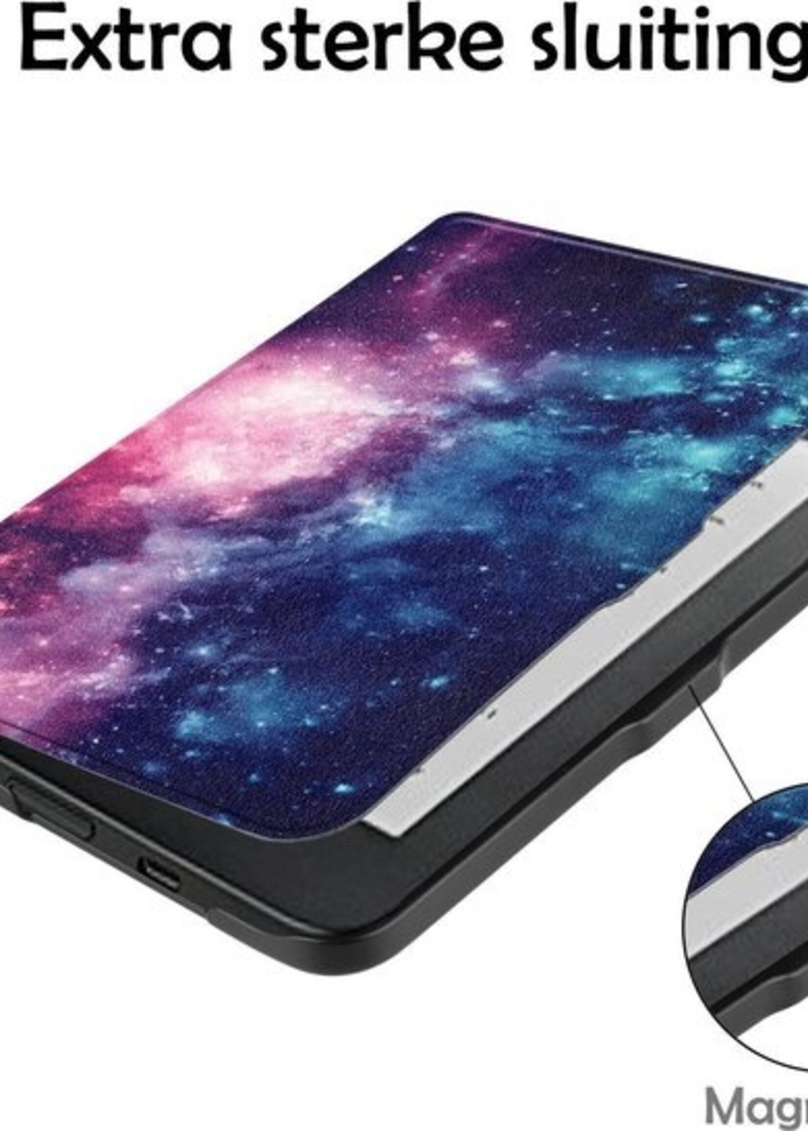 LUQ Hoesje Geschikt voor Kobo Clara HD Hoes Bescherm Hoesje Case Luxe Sleep Cover - Galaxy