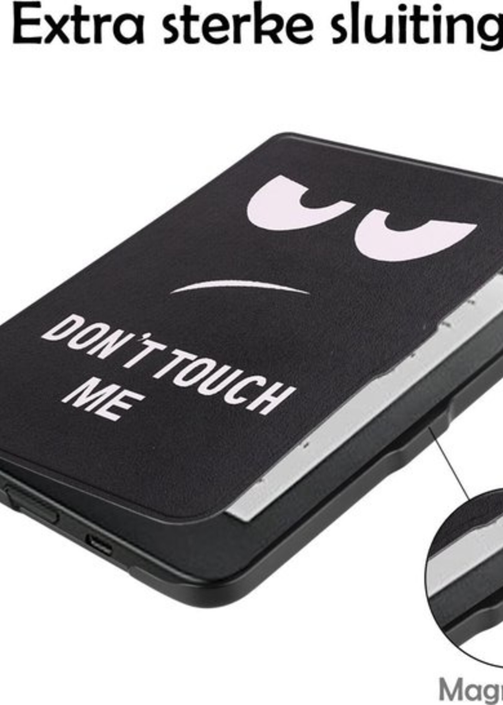 LUQ Hoesje Geschikt voor Kobo Clara HD Hoes Bescherm Hoesje Case Luxe Sleep Cover - Don't Touch Me